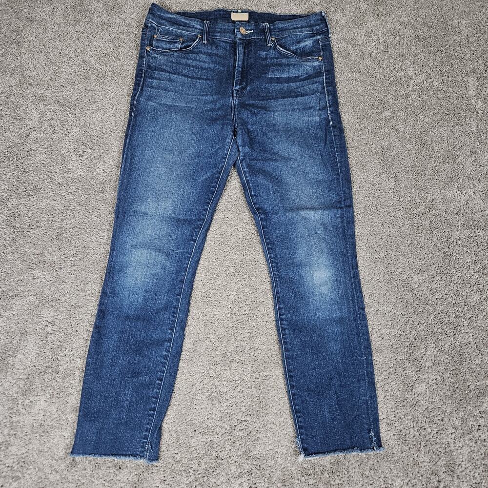 Mother Jeans Women's 29 Blue The Looker Ankle Fray Bazzar Adventures Skinny